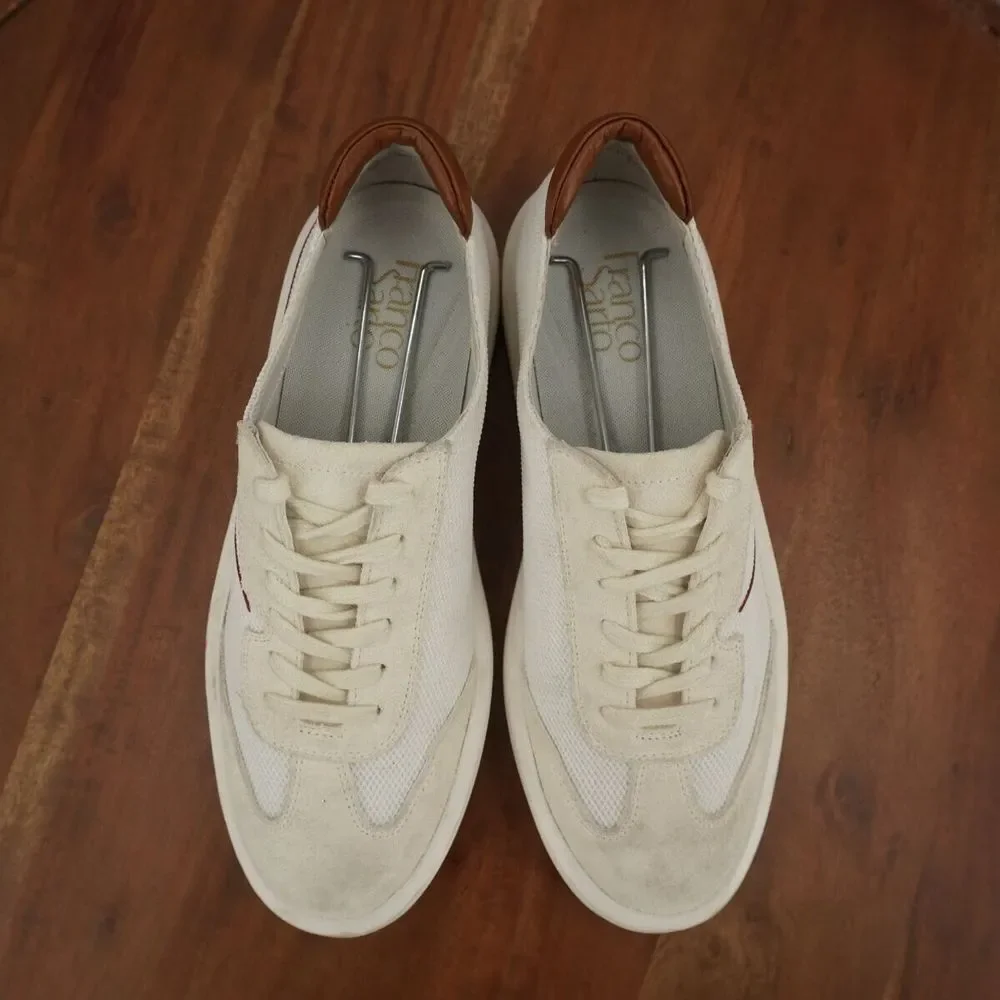 Franco Sarto Womens Lumiere Sneakers Shoes White Suede Mesh Lace Up 7.5M - Picture 6 of 10